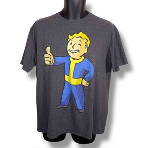 XL Bethesda Fallout Vault Boy Mens Tee Grey Graphic Tshirt Video Game